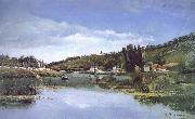 Camille Pissarro First Nepali Weiye Marx and Engels river bank oil painting artist
